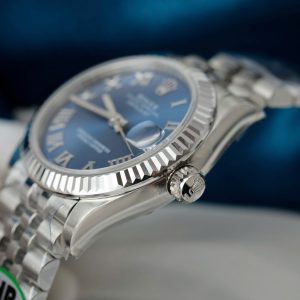 Đồng Hồ Rolex DateJust Replica 11 Mặt Xanh Blue Cọc Số La Mã Xưởng THB 31mm (2)