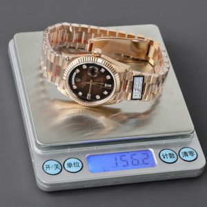 Đồng Hồ Rolex Day-Date Mặt Chocolate Replica 11 Mạ Vàng Hồng Trọng Lượng 159 Gram Xưởng QF 36mm (2)