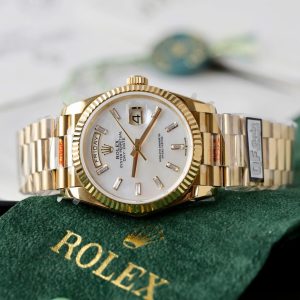 Đồng Hồ Rolex Day-Date Mặt MOP Replica 11 Mạ Vàng Trọng Lượng 159 Gram Xưởng QF 36mm (2)