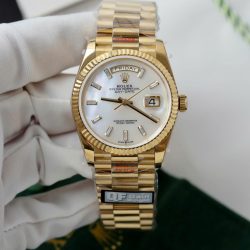 Đồng Hồ Rolex Day-Date Mặt MOP Replica 11 Mạ Vàng Trọng Lượng 159 Gram Xưởng QF 36mm (2)