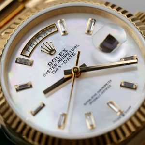 Đồng Hồ Rolex Day-Date Mặt MOP Replica 11 Mạ Vàng Trọng Lượng 159 Gram Xưởng QF 36mm (2)