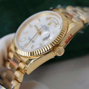 Đồng Hồ Rolex Day-Date Mặt MOP Replica 11 Mạ Vàng Trọng Lượng 159 Gram Xưởng QF 36mm (2)