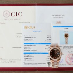 Đồng Hồ Rolex Day-Date Mặt Số Chocolate Chế Tác Bọc Vàng Thật + Đính Kim Cương Moissanite 36mm (2)