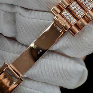 Đồng Hồ Rolex Day-Date Mặt Số Chocolate Chế Tác Bọc Vàng Thật + Đính Kim Cương Moissanite 36mm (2)