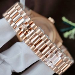 Đồng Hồ Rolex Day-Date Mặt Thiên Thạch Tuỳ Chỉnh Bọc Vàng Thật + Cọc Số Kim Cương Moissanite Baguette 36mm (9)