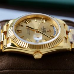 Đồng Hồ Rolex Day-Date Mặt Vàng Champagne Chế Tác Bọc Vàng Thật Nặng 176 Grams Xưởng GM 40mm (2)