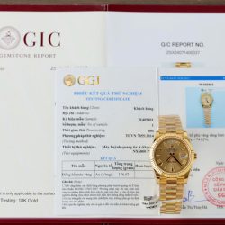 Đồng Hồ Rolex Day-Date Mặt Vàng Champagne Chế Tác Bọc Vàng Thật Nặng 176 Grams Xưởng GM 40mm (2)