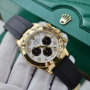 Đồng Hồ Rolex Daytona 116519 Mặt Trắng Chế Tác Bọc Vàng Thật Nhà Máy Clean 40mm (2)