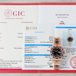 Đồng Hồ Rolex GMT-Master II 126755 SARU Rep 11 Bọc Vàng Độ Moissanite Sapphire 41mm (2)