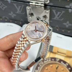 Đồng Hồ Rolex Nữ DateJust Chế Tác Demi Vàng Hồng Mặt Sundust Nhà Máy THB 31mm (2)