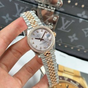 Đồng Hồ Rolex Nữ DateJust Chế Tác Demi Vàng Hồng Mặt Sundust Nhà Máy THB 31mm (2)
