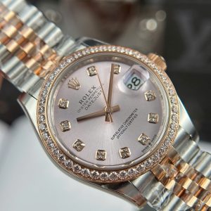 Đồng Hồ Rolex Nữ DateJust Chế Tác Demi Vàng Hồng Mặt Sundust Nhà Máy THB 31mm (2)