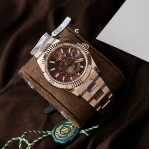 Đồng Hồ Rolex Sky-Dweller Chế Tác Bọc Vàng Thật Mặt Số Chocolate 42mm (2)