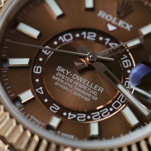 Đồng Hồ Rolex Sky-Dweller Chế Tác Bọc Vàng Thật Mặt Số Chocolate 42mm (2)