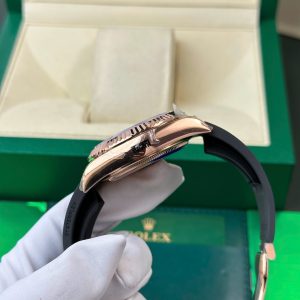 Đồng Hồ Rolex Sky-Dweller Mặt Nâu Chế Tác Mạ Vàng Hồng Nặng 192 Grams Xưởng ZF 42mm (2)