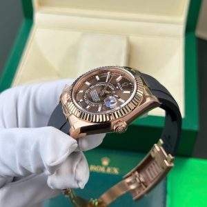 Đồng Hồ Rolex Sky-Dweller Mặt Nâu Chế Tác Mạ Vàng Hồng Nặng 192 Grams Xưởng ZF 42mm (2)
