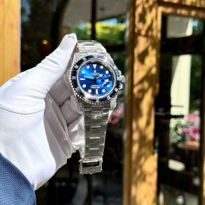 Đồng Hồ Rolex Submariner Mặt Xanh Blue Chế Tác Đính Moissanite + Sapphire Tổng Hợp 41mm (2)
