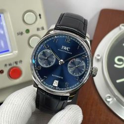 Đồng hồ IWC Portugieser Automatic 5007 Replica 11 Dây Da Mặt Xanh 42mm (6)