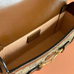 Túi Đeo Chéo Gucci Horsebit 1955 Mini Siêu Cấp Màu Nâu 18cm (2)