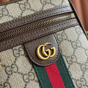 Túi Đeo Chéo Gucci Siêu Cấp Hoạ Tiết Monogram Màu Nâu 18x14 (2)