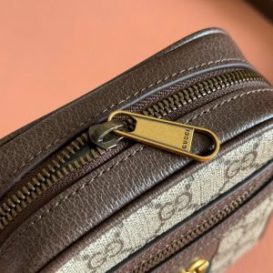 Túi Đeo Chéo Gucci Siêu Cấp Hoạ Tiết Monogram Màu Nâu 18x14 (2)