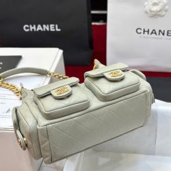 Túi Xách Chanel Hobo Small Siêu Cấp Nữ Da Cừu Màu Xám Nhạt 31x22x15cm (2)