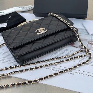 Túi Xách Chanel Woc 24K Siêu Cấp Chất Da Trơn Màu Đen 19x12cm (2)