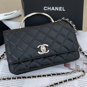 Túi Xách Chanel Woc 24K Siêu Cấp Chất Da Trơn Màu Đen 19x12cm (2)