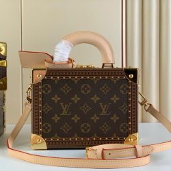 Túi Xách Dáng Cốp Louis Vuitton Siêu Cấp LV Valisette Tresor Hoạ Tiết Monogram 22.5x14.5x11 (8)