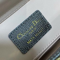 Túi Xách Dior D-Joy Siêu Cấp Màu Vàng Ánh Kim Hoạ Tiết Da Rắn 22cm (2)