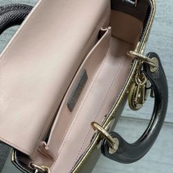 Túi Xách Dior D-Joy Siêu Cấp Màu Vàng Ánh Kim Hoạ Tiết Da Rắn 22cm (2)