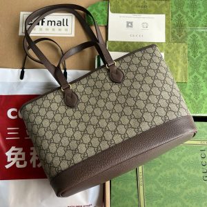 Túi Xách Gucci Ophidia Medium Tote Siêu Cấp Nữ Màu Nâu Hoạ Tiết Monogram 31 (2)