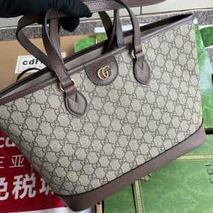 Túi Xách Gucci Ophidia Medium Tote Siêu Cấp Nữ Màu Nâu Hoạ Tiết Monogram 31 (2)