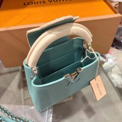 Túi Xách Louis Vuitton LV Capucines Mini Nữ Màu Xanh Dương Siêu Cấp 21cm (2)