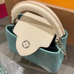 Túi Xách Louis Vuitton LV Capucines Mini Nữ Màu Xanh Dương Siêu Cấp 21cm (2)