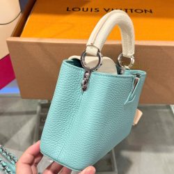 Túi Xách Louis Vuitton LV Capucines Mini Nữ Màu Xanh Dương Siêu Cấp 21cm (2)