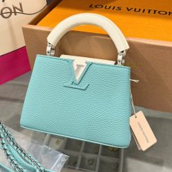 Túi Xách Louis Vuitton LV Capucines Mini Nữ Màu Xanh Dương Siêu Cấp 21cm (2)