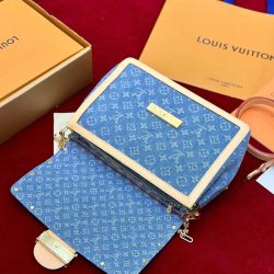 Túi Xách Louis Vuitton LV Dauphine Soft MM Replica 11 Chất Vải Denim Monogram 28x20x11cm (2)