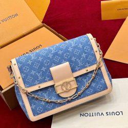Túi Xách Louis Vuitton LV Dauphine Soft MM Replica 11 Chất Vải Denim Monogram 28x20x11cm (2)