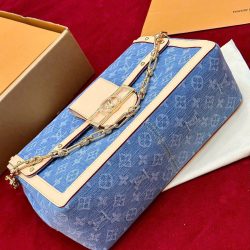 Túi Xách Louis Vuitton LV Dauphine Soft MM Replica 11 Chất Vải Denim Monogram 28x20x11cm (2)