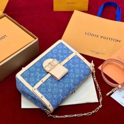 Túi Xách Louis Vuitton LV Dauphine Soft MM Replica 11 Chất Vải Denim Monogram 28x20x11cm (2)