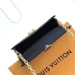 Túi Xách Louis Vuitton LV Wallet On Chain Siêu Cấp Màu Đen Hoạ Tiết Dập Chìm 22x15x5 (2)