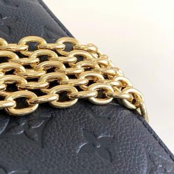 Túi Xách Louis Vuitton LV Wallet On Chain Siêu Cấp Màu Đen Hoạ Tiết Dập Chìm 22x15x5 (2)