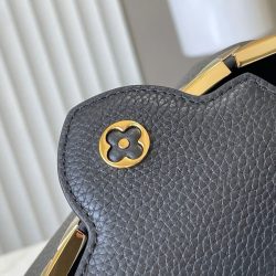 Túi Xách Louis Vuitton Like Auth LV Capusines Da Bò Màu Đen 21x14x8cm (2)