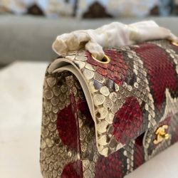 Túi Xách Nữ Chanel Classic Mãng Xà Siêu Cấp Khoá Vàng 25cm (2)