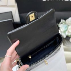 Túi Xách Nữ Chanel Flap 24K Siêu Cấp Màu Đen Khoá Vàng 21mm (2)