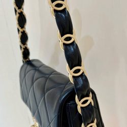 Túi Xách Nữ Chanel Flap 24K Siêu Cấp Màu Đen Khoá Vàng 21mm (2)