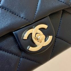 Túi Xách Nữ Chanel Flap 24K Siêu Cấp Màu Đen Khoá Vàng 21mm (2)