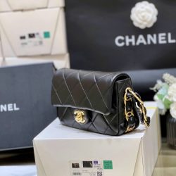 Túi Xách Nữ Chanel Flap 24K Siêu Cấp Màu Đen Khoá Vàng 21mm (2)