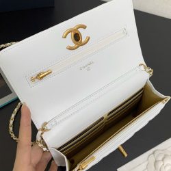 Túi Xách Nữ Chanel Woc Siêu Cấp Màu Trắng Khoá Vàng 19cm (2)